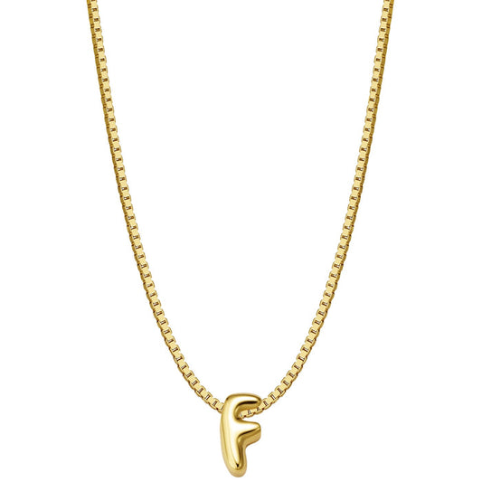 Halskette Bubble Letter F gold