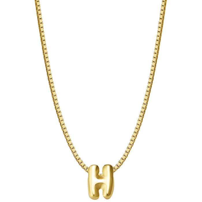 Halskette Bubble Letter H gold