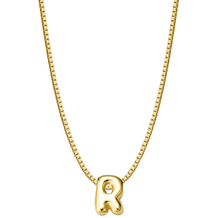 Halskette Bubble Letter R gold