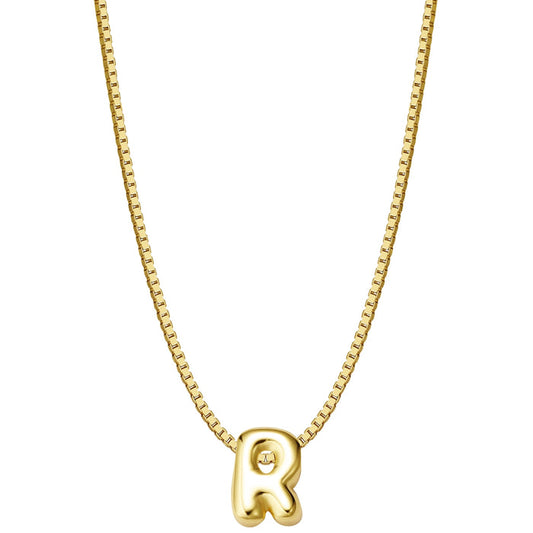 Halskette Bubble Letter R gold