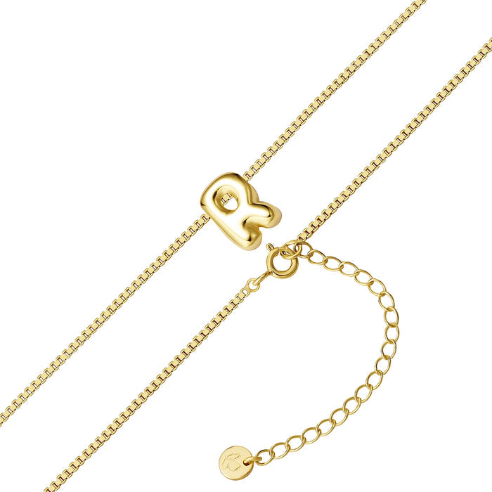 Halskette Bubble Letter R gold