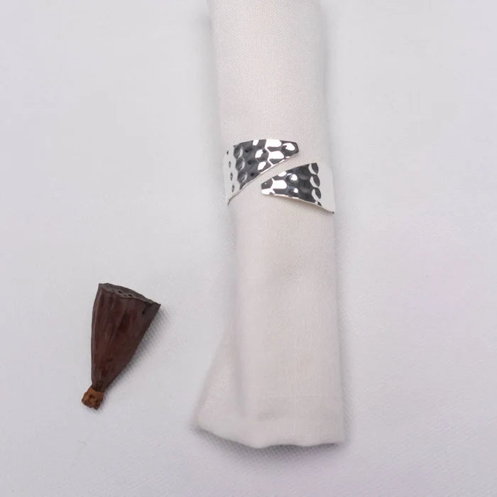 HAMMERED 2Lİ PEÇETE YÜZÜĞÜ, SILVER