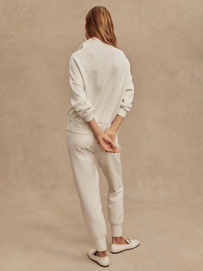 Hawley Half-Zip Sweat - Ivory Marl - Molly + Kate