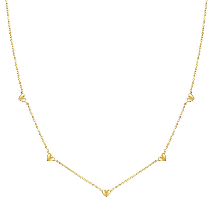 Herz Kette gold mit kleinen Herzen