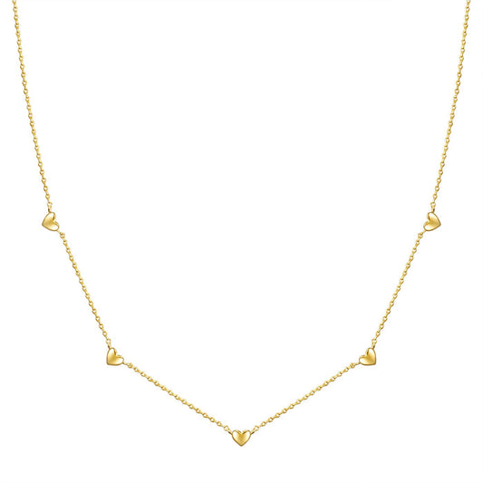 Herz Kette gold mit kleinen Herzen