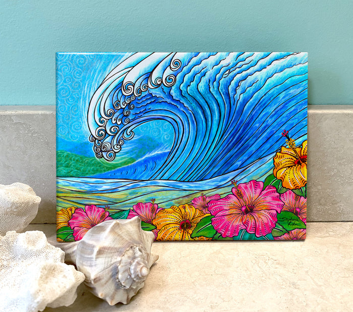Hibiscus Wave Ceramic Tile