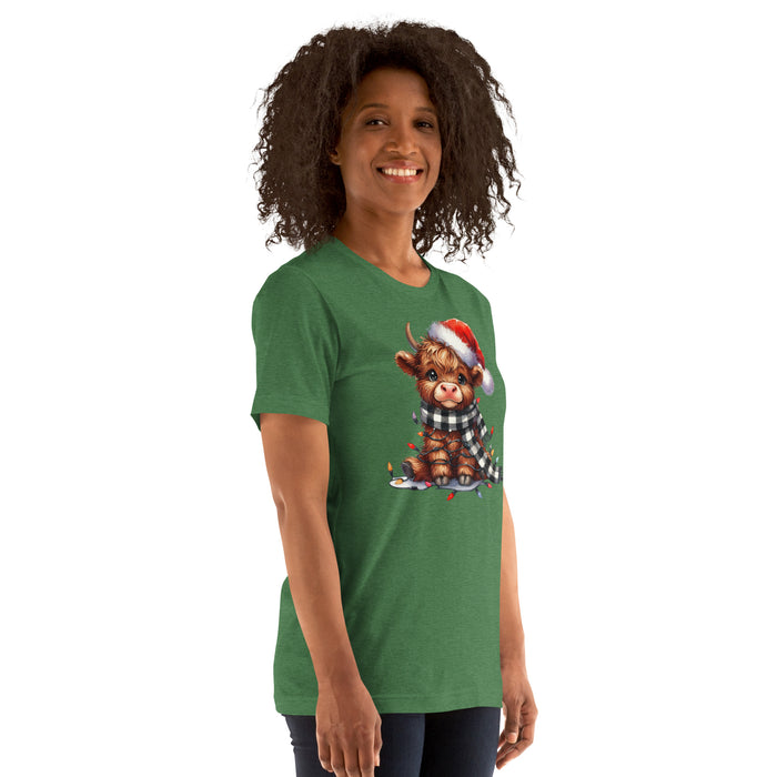 Rustic holiday Highland cow shirt perfect for Christmas gatherings