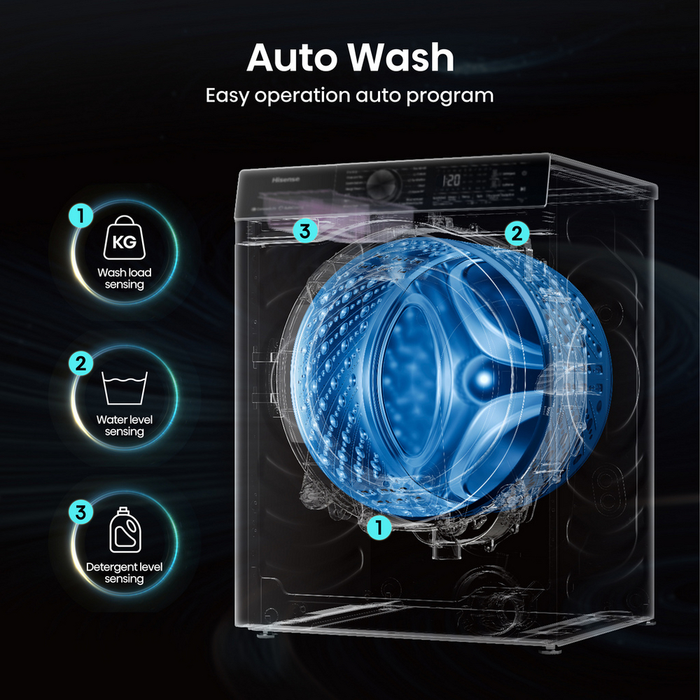 Hisense 1 Series WF1Q8041BW 8kg 1400 Spin Freestanding Steam Washing Machine White