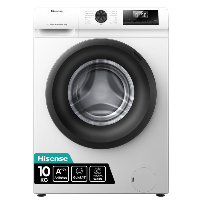 Hisense 1Q Series WF1Q1041BW 10kg 1400 Spin Front Load Washing Machine White - A Rated White