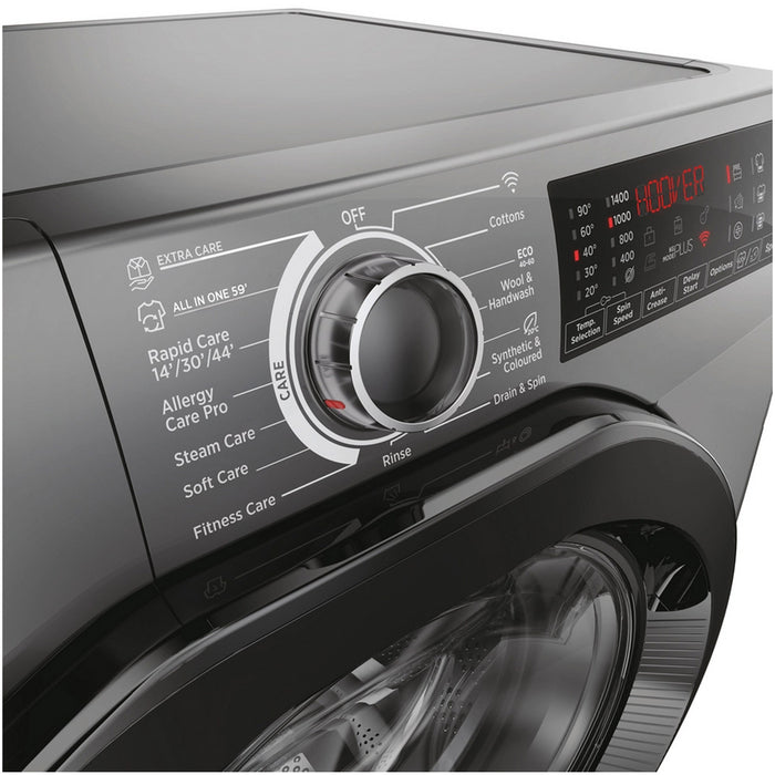Hoover H3WPS4106TAMBR H-Wash 350 10kg 1400 Spin Front Loading Washing Machine Graphite