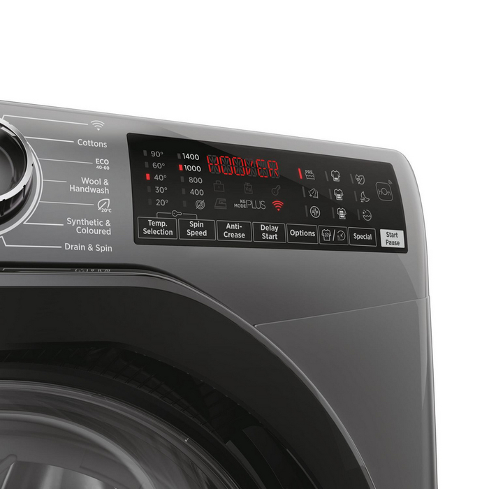 Hoover H3WPS496TAMBR68 H-Wash 350 9kg 1400 Spin Front Loading Washing Machine Graphite