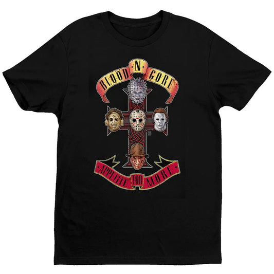 Horror - Parody Appetite for more Adult Fitted Black T-Shirt