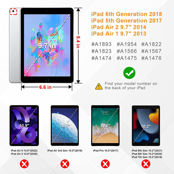 iPad 6th/5th Gen (2018/2017), iPad Air 2nd/1st Gen Hybrid Slim Clear Back Case | Fintie