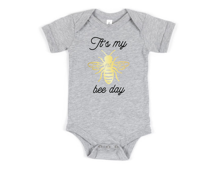 "It's My 1st Bee Day" Personalized First Birthday T-shirt/Bodysuit