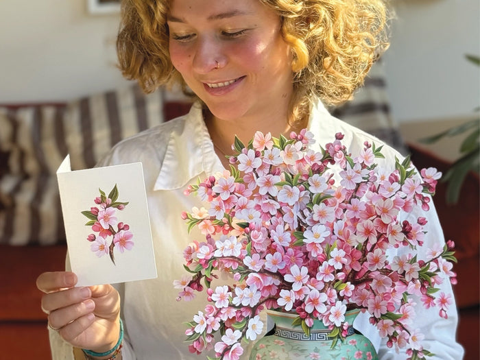Japanese Cherry Blossoms Pop Up Greeting Bouquet