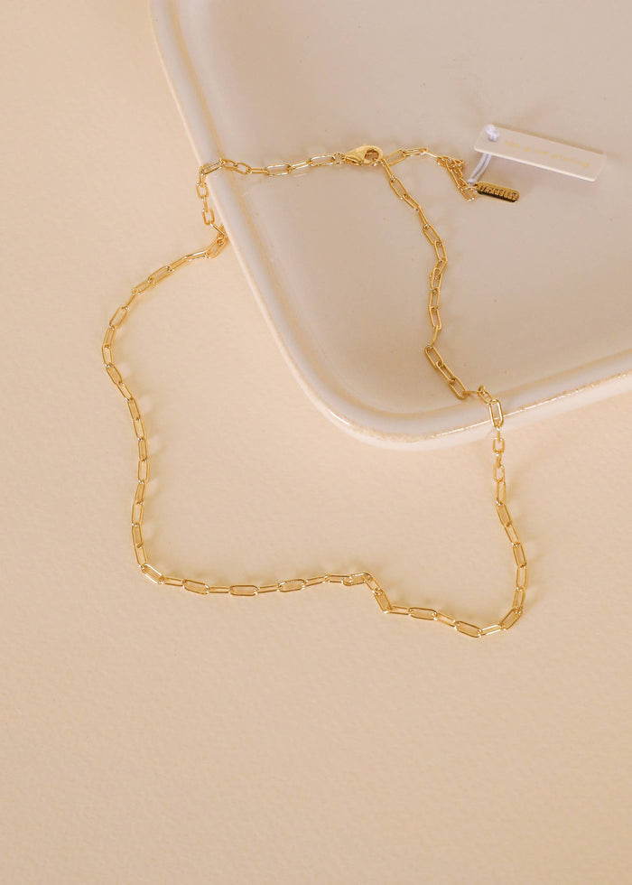 JaxKelly - Small Link Chain Necklace - 18k Gold Plated