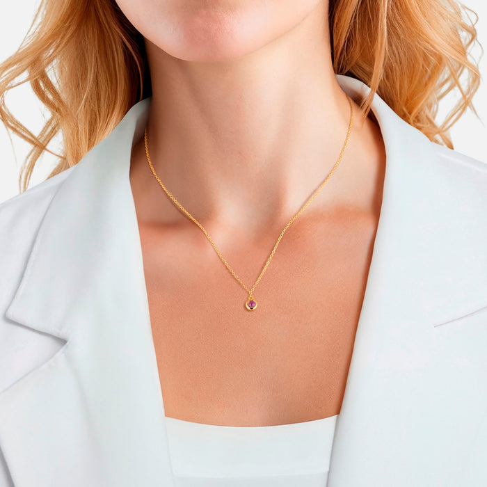 Kette EDELGLANZ mit Amethyst gelbgold