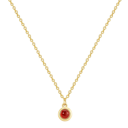 Kette EDELGLANZ mit Granat gelbgold