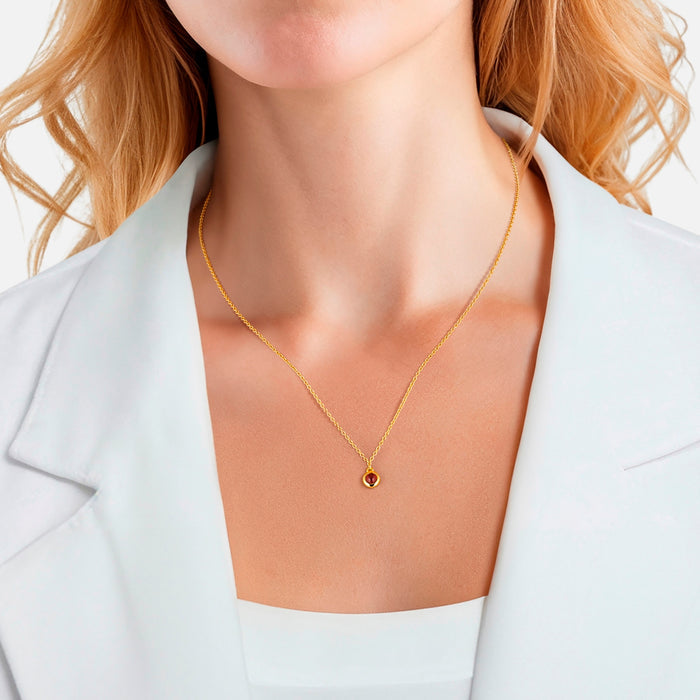Kette EDELGLANZ mit Granat gelbgold