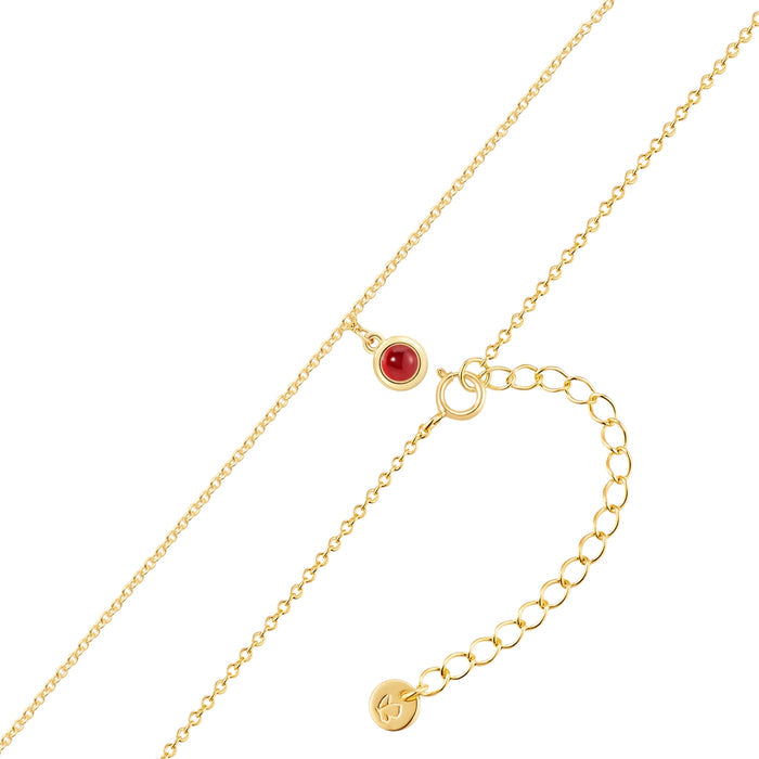 Kette EDELGLANZ mit Granat gelbgold