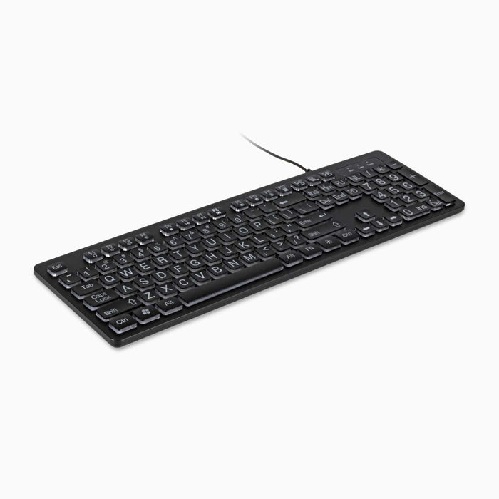 Aluratek tri-color LED keyboard angle