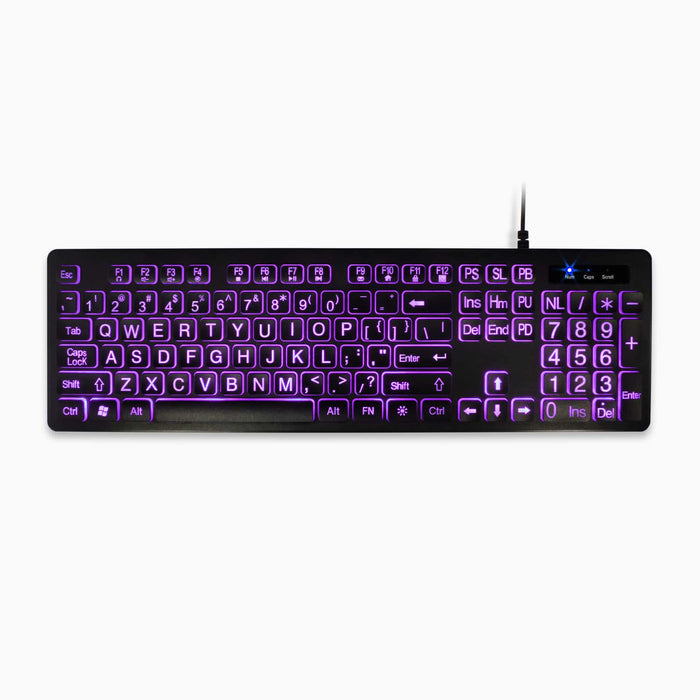 Aluratek tri-color LED keyboard Purple