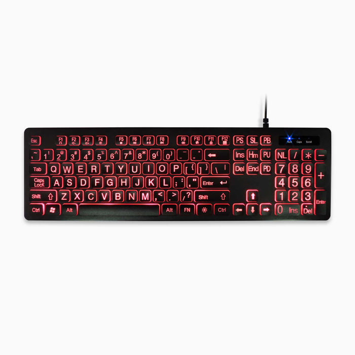 Aluratek tri-color LED keyboard-red