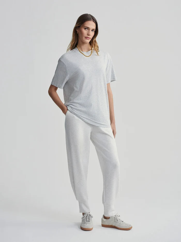 Leighton Boyfriend Tee - Light Gray Marl - Molly + Kate