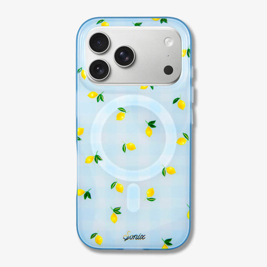 Lemon Gingham MagSafe® Compatible iPhone Case