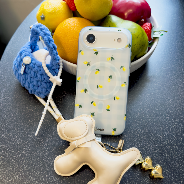 Lemon Gingham MagSafe® Compatible iPhone Case