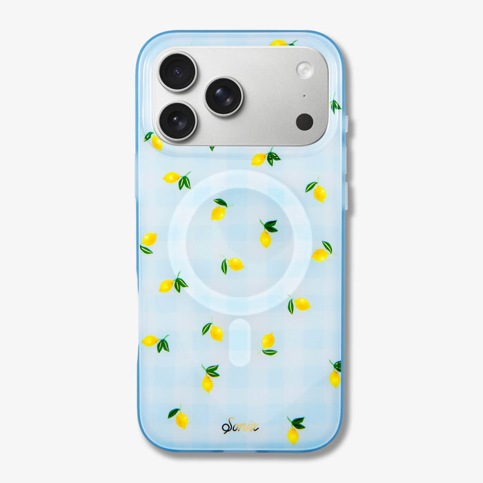 Lemon Gingham MagSafe® Compatible iPhone Case