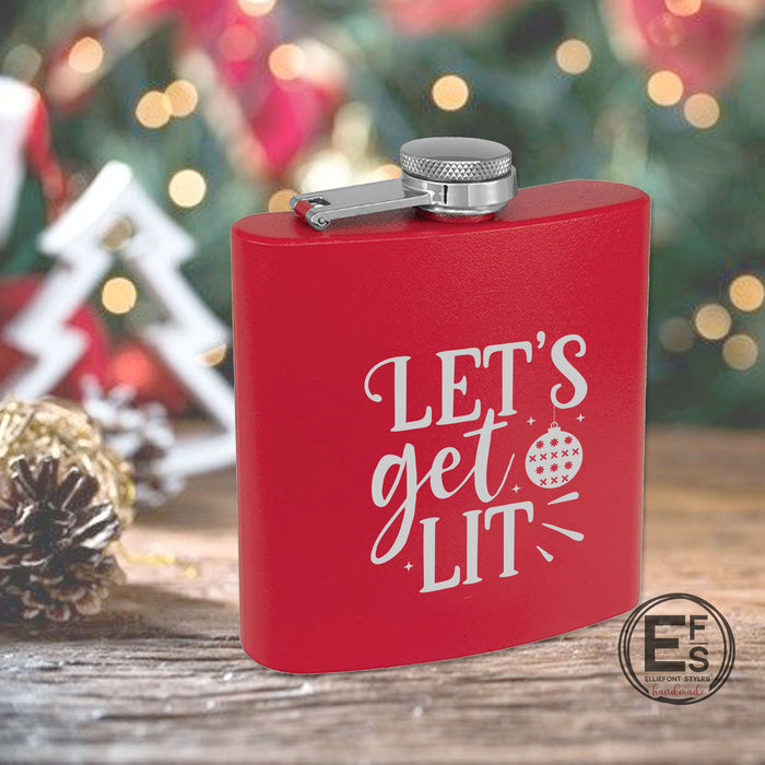 Let's Get Lit Christmas Flask