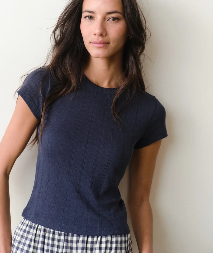 Lexi Pointelle Crew Tee - Molly + Kate