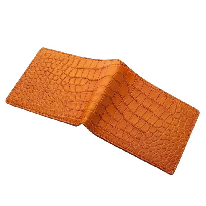 Exotic light brown leather wallet handcrafted for men