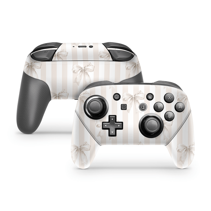 Linen Bows Nintendo Switch Pro Controller Decal Skins