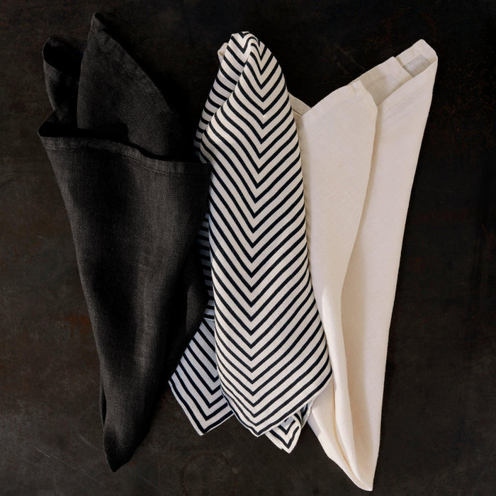 Linen Sateen Napkins - Black (Set of 4) - L'OBJET