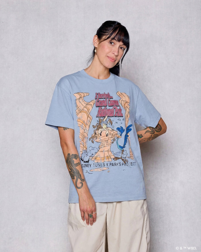 Shop Looney Tunes x Parks Project Grand Canyon Tee Inspired by Grand Canyon | light-blue