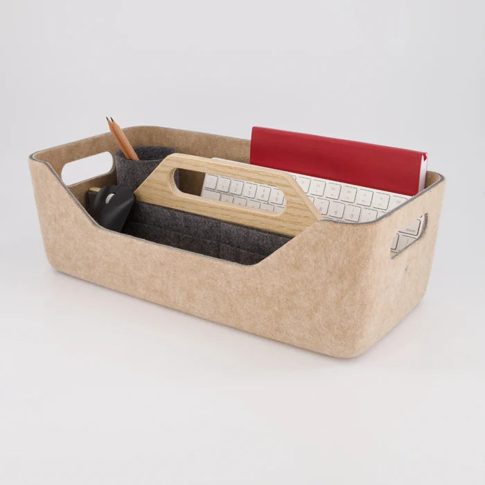 Loop desk caddy – angled view showing storage capacity