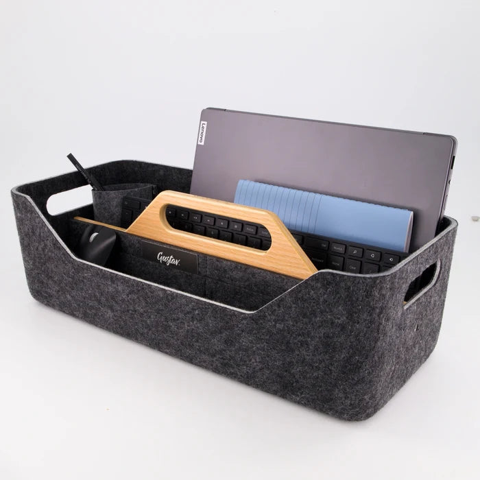 Loop XL desk caddy organizer – recycled PET felt, front view