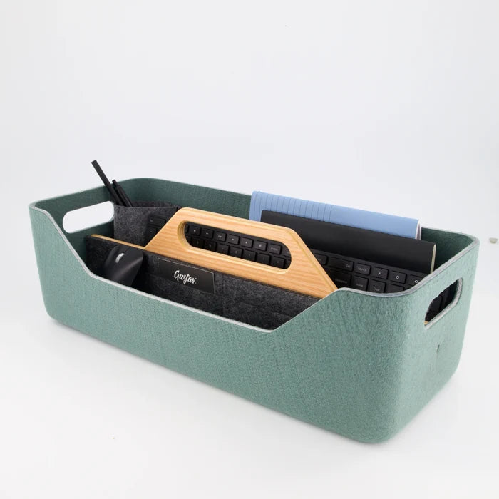 Loop XL desk caddy – side view showing flexible felt structure