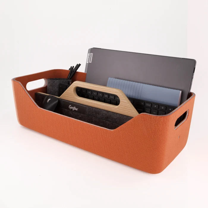 Loop XL desk caddy in brick colorway – recycled PET felt