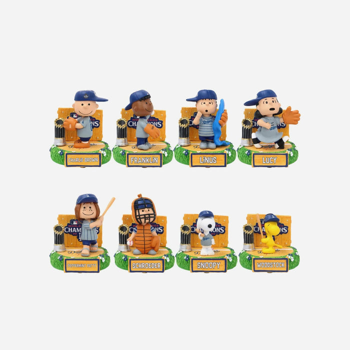Los Angeles Dodgers Peanuts 2024 World Series Champions Mini Bobblehead Boxed Set MLB Bobblehead