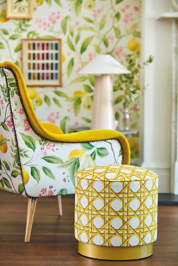 Lovelace Cotton Fabric - Honey/Paper Lantern - Diane Hill