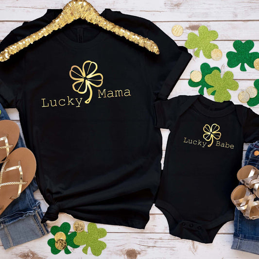 Lucky Mama & Lucky Babe Matching Saint Patrick's Day T-shirts