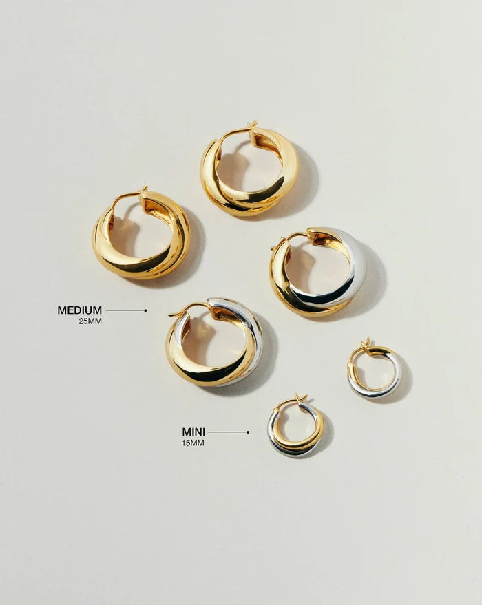 Lucy Williams Chunky Medium Entwine Hoop Earrings | 18ct Gold Plated Earrings Missoma