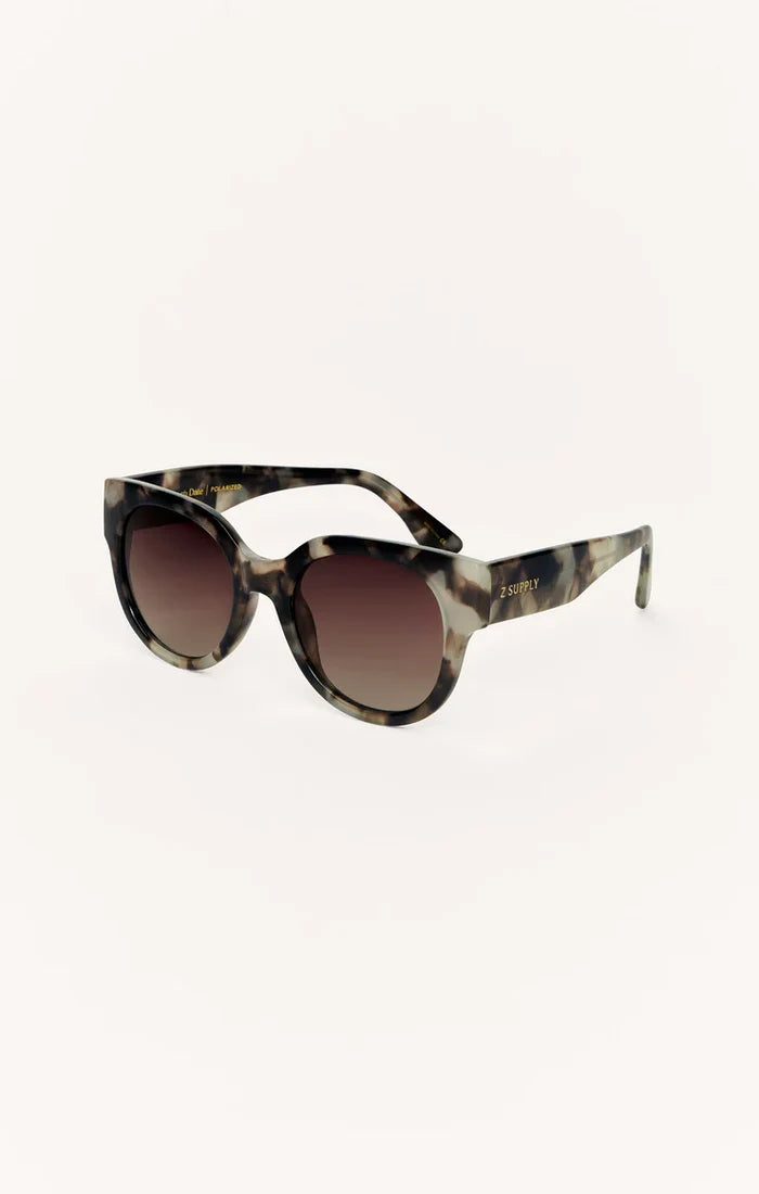 Lunch Date Polarized Sunglasses - Marbled Tort Bronze - Molly + Kate