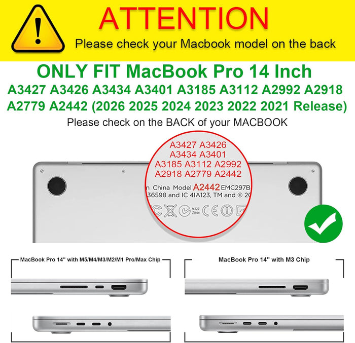 MacBook Pro 14-Inch (M5/M4/M3/M2/M1 Chip, 2026-2021) Snap-On Hard Shell Frosted Cover | Fintie