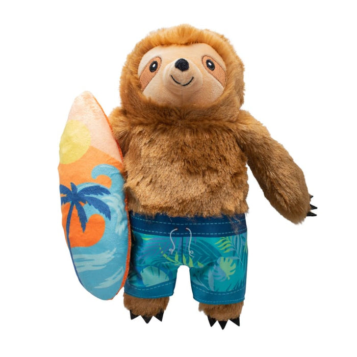 Petshop by Fringe Studio dog toys Makin' Waves Summer Beach Surf Sloth Plush Squeaky Dog Toy