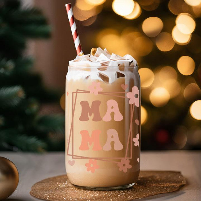 Mama Frosted Glass Tumbler Libby Soda Can