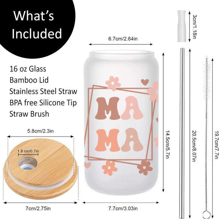 Mama Frosted Glass Tumbler Libby Soda Can